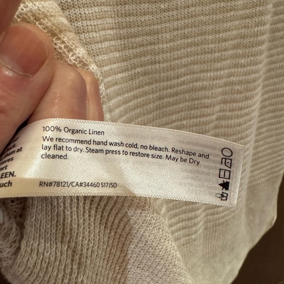 EUC Eileen Fisher linen Short Sleeve Knit Top oversized XS to S - Picture 6 of 9